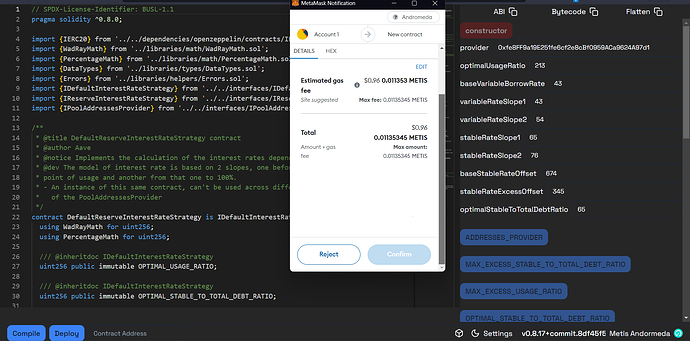 Deploy contract with verified Metis contract